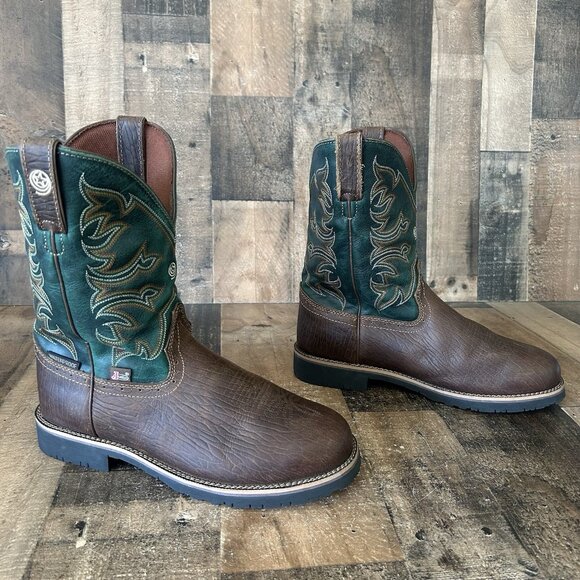 Justin GS9070 George Strait Waterproof Western Cowboy Boots Mens 10 EE - Picture 4 of 12